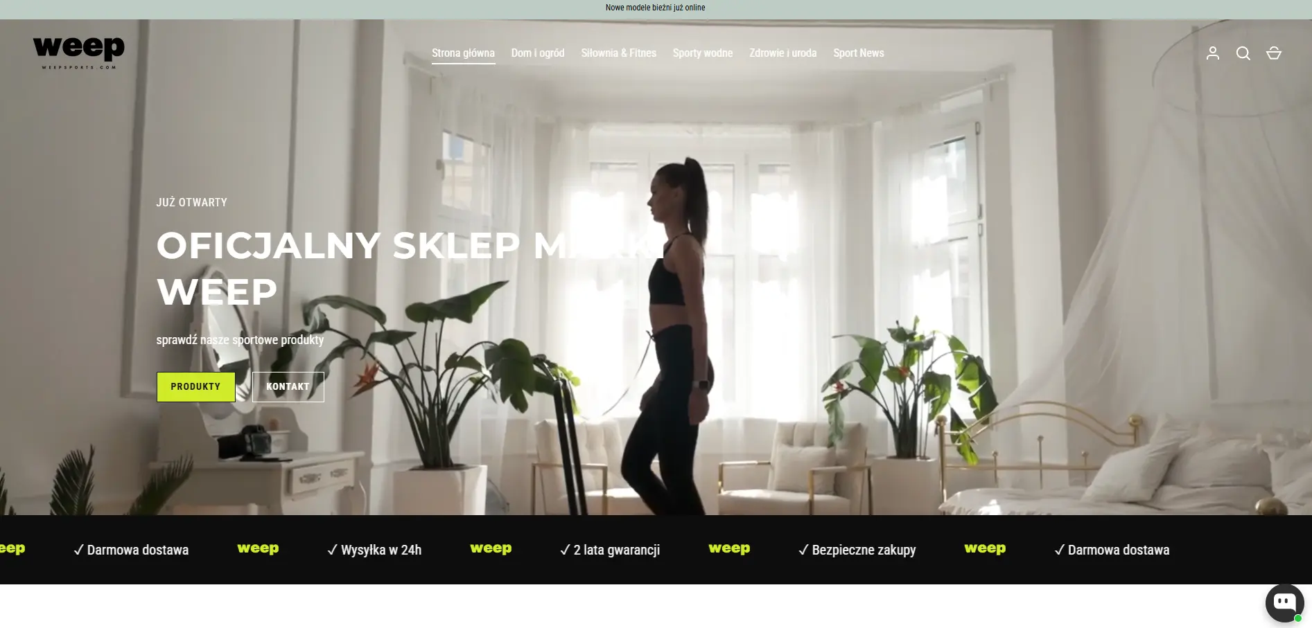 WeepSports — sklep z akcesoriami i urządzeniami sportowymi zbudowany na Shopify.