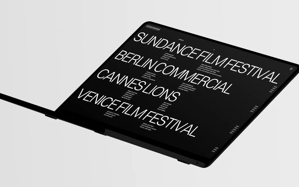 A website design shown on a laptop